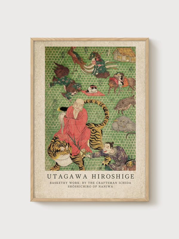 Utagawa Hiroshige Print poster in oak frame