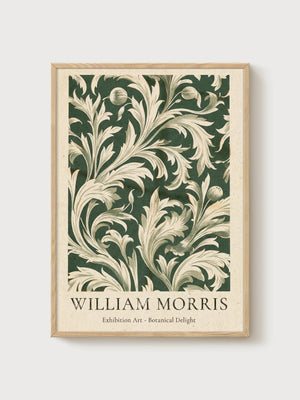 William Morris Print poster in oak frame