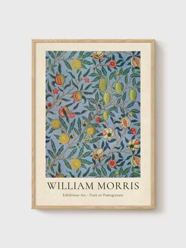 William Morris Print poster in oak frame