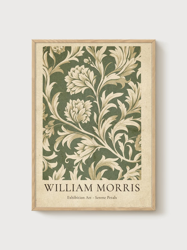 William Morris Print poster in oak frame