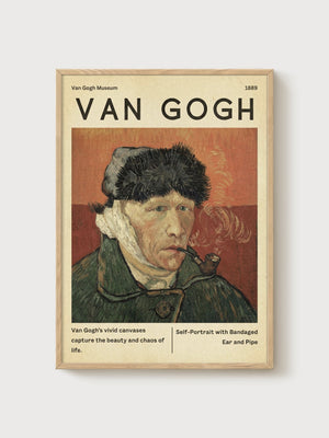 Van Gogh Self-Portrait Print poster in oak frame