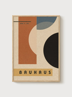 Bauhaus Print poster in oak frame