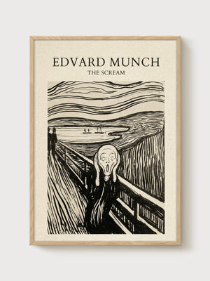 Edvard Munch Print poster in oak frame