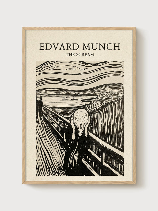 Edvard Munch Print poster in oak frame