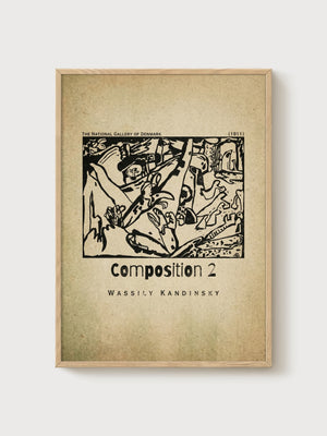 Wassily Kandinsky Print poster in oak frame