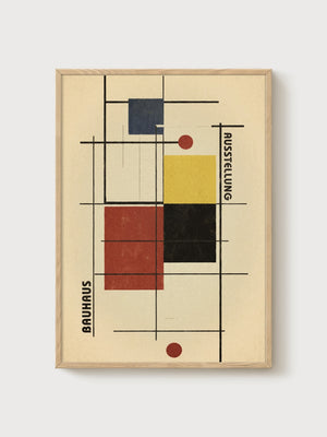 Bauhaus Print poster in oak frame