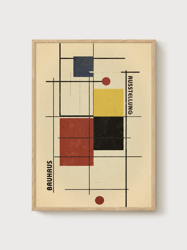 Bauhaus Print poster in oak frame