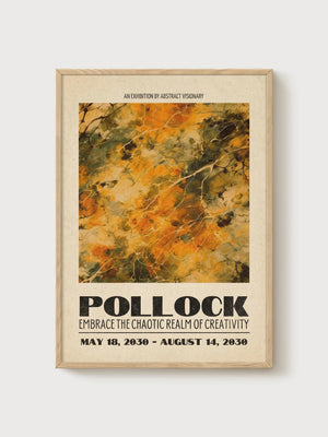Jackson Pollock Print poster in oak frame