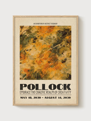 Jackson Pollock Print poster in oak frame