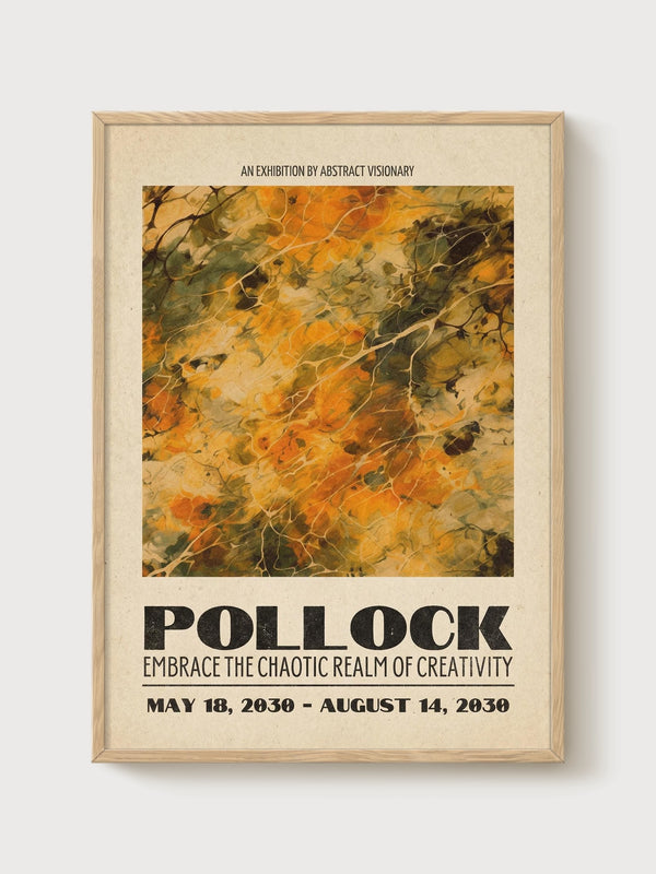 Jackson Pollock Print poster in oak frame