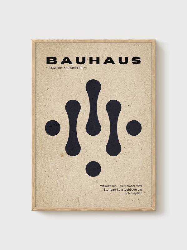 Bauhaus Print poster in oak frame