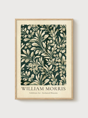 William Morris Print poster in oak frame