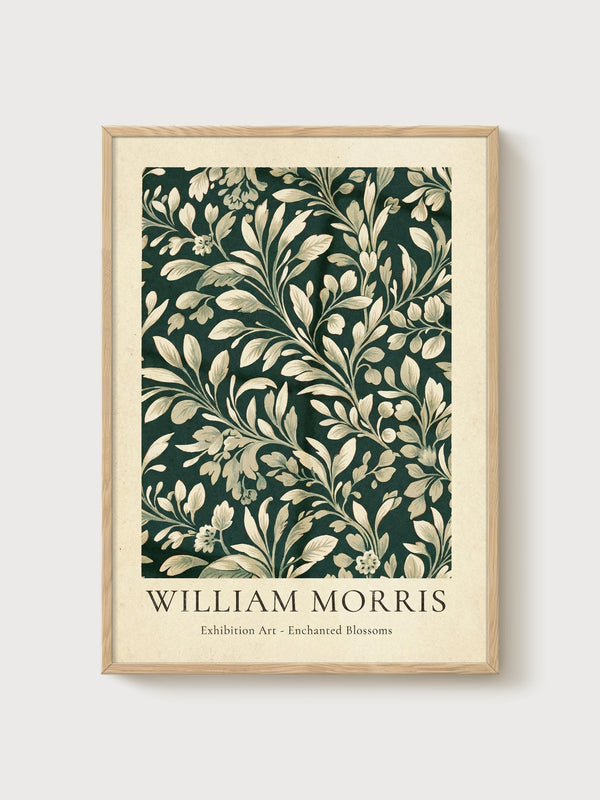 William Morris Print poster in oak frame