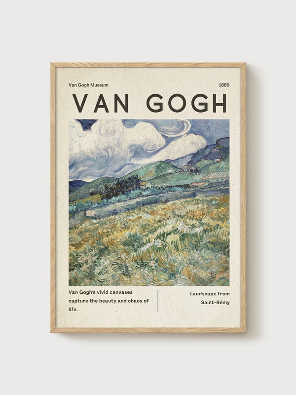 Van Gogh Print poster in oak frame