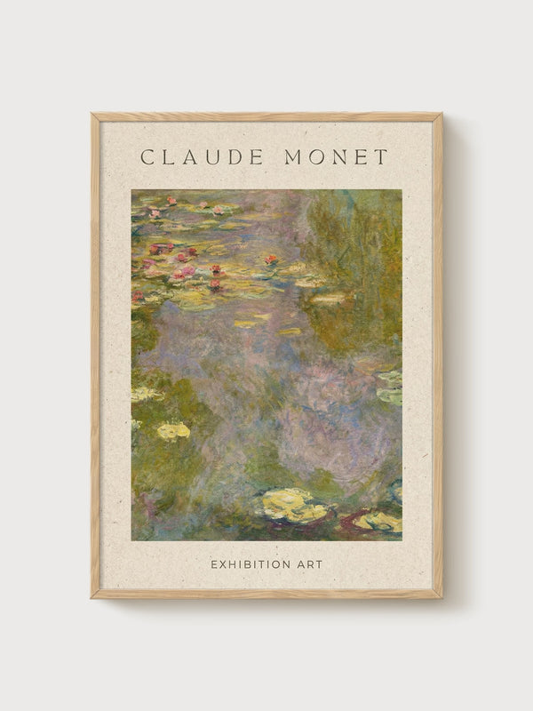 Claude Monet Print poster in oak frame