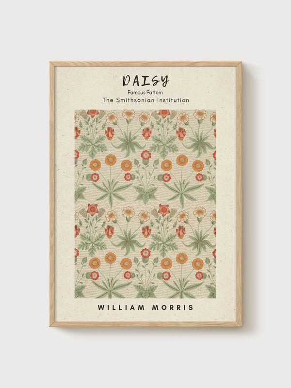 William Morris Print poster in oak frame