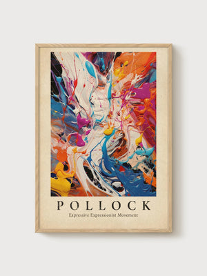Jackson Pollock Print poster in oak frame