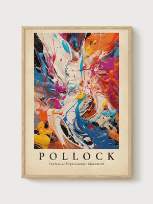 Jackson Pollock Print poster in oak frame