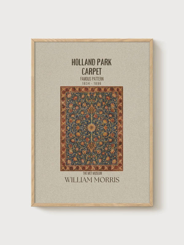 William Morris Print poster in oak frame