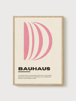 Bauhaus Print poster in oak frame