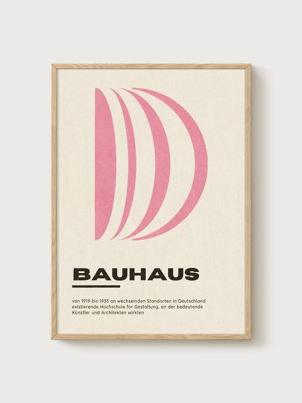 Bauhaus Print poster in oak frame