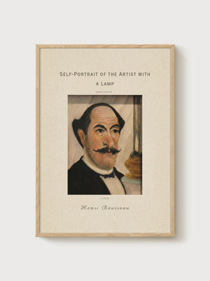 Henri Rousseau Self-Portrait Poster poster in oak frame