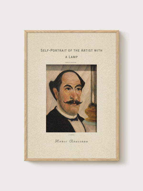 Henri Rousseau Self-Portrait Poster poster in oak frame