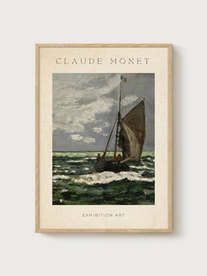 Claude Monet Print poster in oak frame