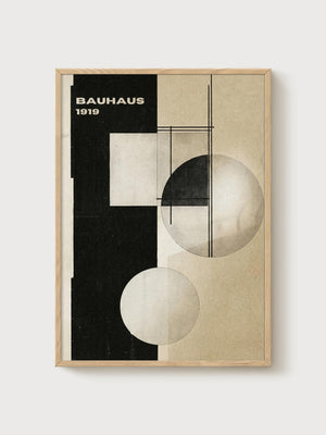 Bauhaus Print poster in oak frame