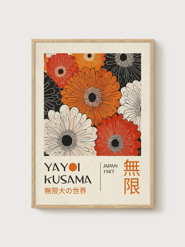 Yayoi Kusama Poster poster in oak frame