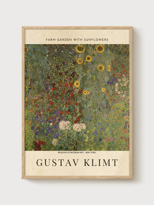 Gustav Klimt Print poster in oak frame