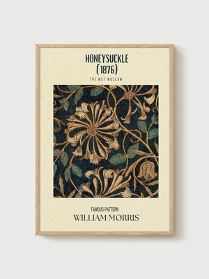 William Morris Print poster in oak frame