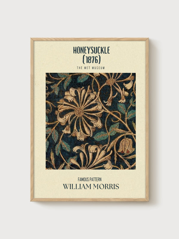 William Morris Print poster in oak frame