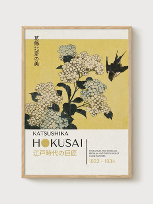 Katsushika Hokusai Print poster in oak frame