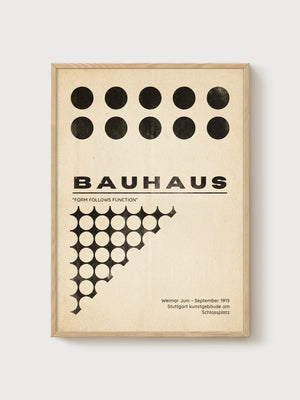 Bauhaus Print poster in oak frame