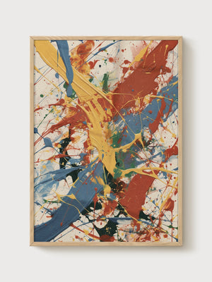 Jackson Pollock Print poster in oak frame