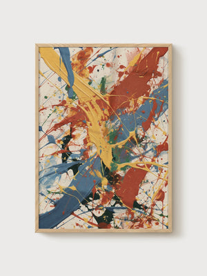 Jackson Pollock Print poster in oak frame
