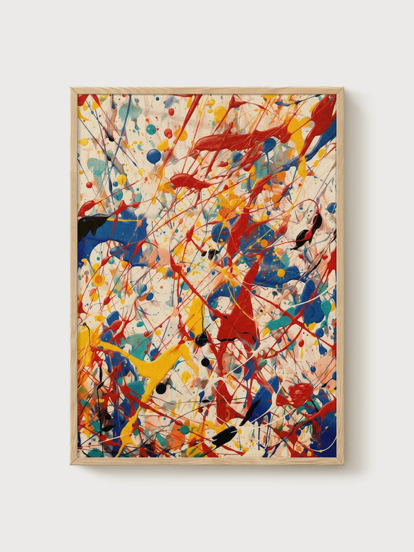 Jackson Pollock Print poster in oak frame