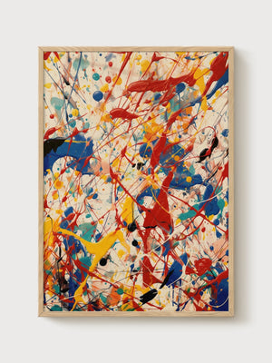 Jackson Pollock Print poster in oak frame