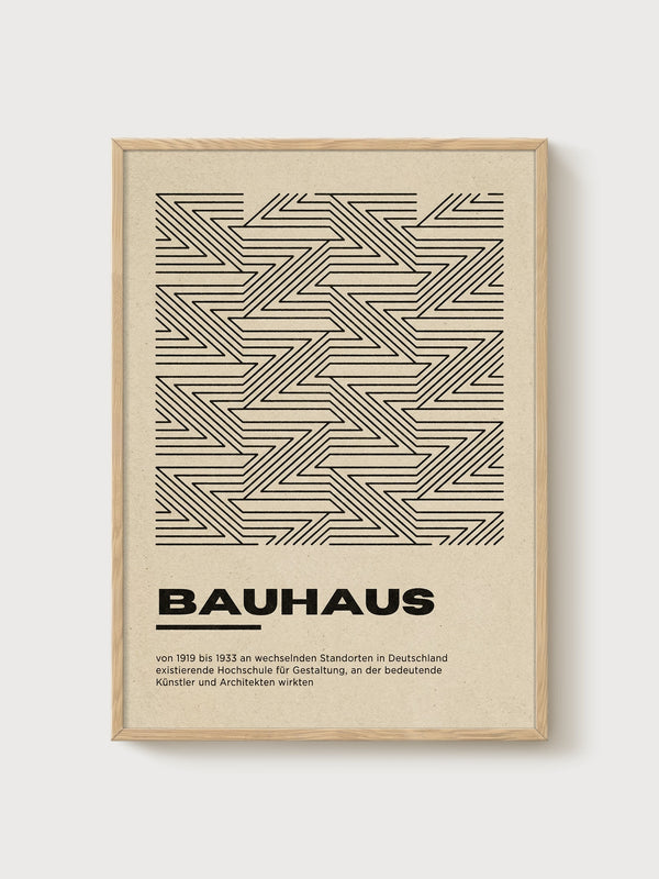 Bauhaus Print poster in oak frame