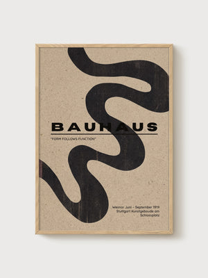 Bauhaus Print poster in oak frame