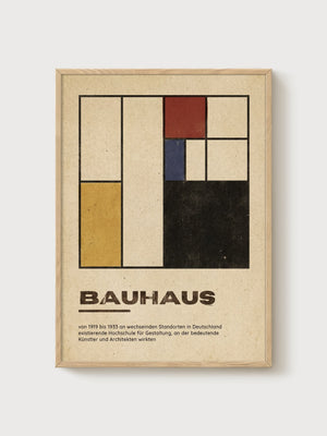 Bauhaus Print poster in oak frame