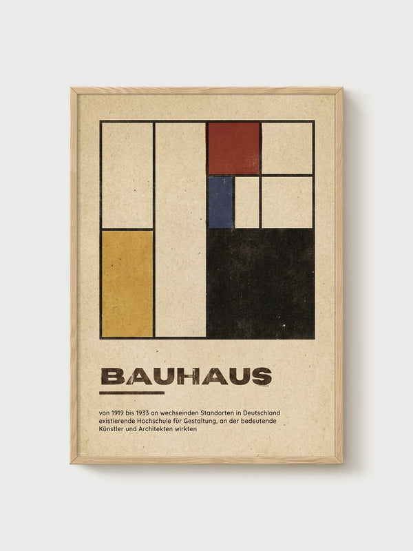 Bauhaus Print poster in oak frame