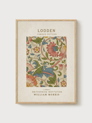 William Morris Print poster in oak frame