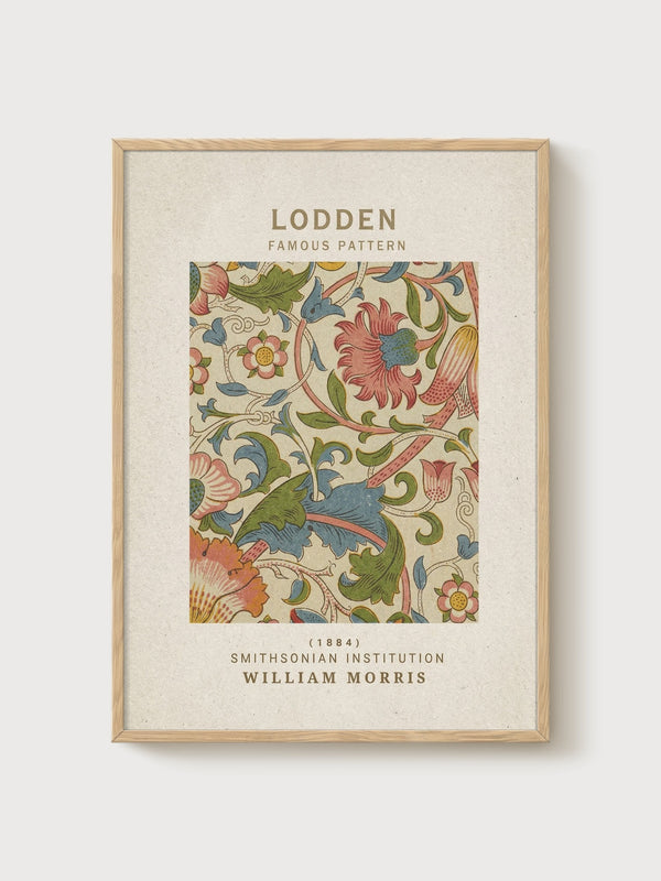 William Morris Print poster in oak frame