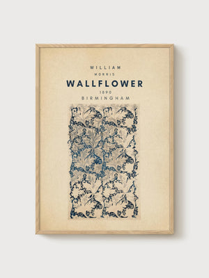 William Morris Print poster in oak frame