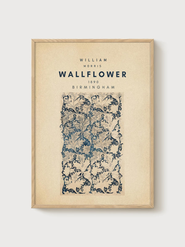 William Morris Print poster in oak frame