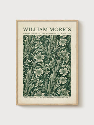 William Morris Print poster in oak frame