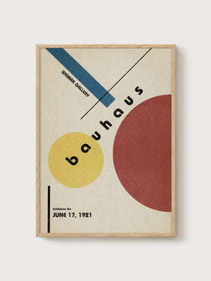 Bauhaus Print poster in oak frame