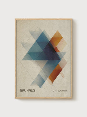 Bauhaus Print poster in oak frame